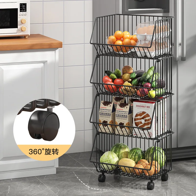 Kitchen Storage Organizer Kitchen Accessories Kitchen Shelf Basket Trolley  Cart Vegetable Fruit Rack Organization Holders - AliExpress