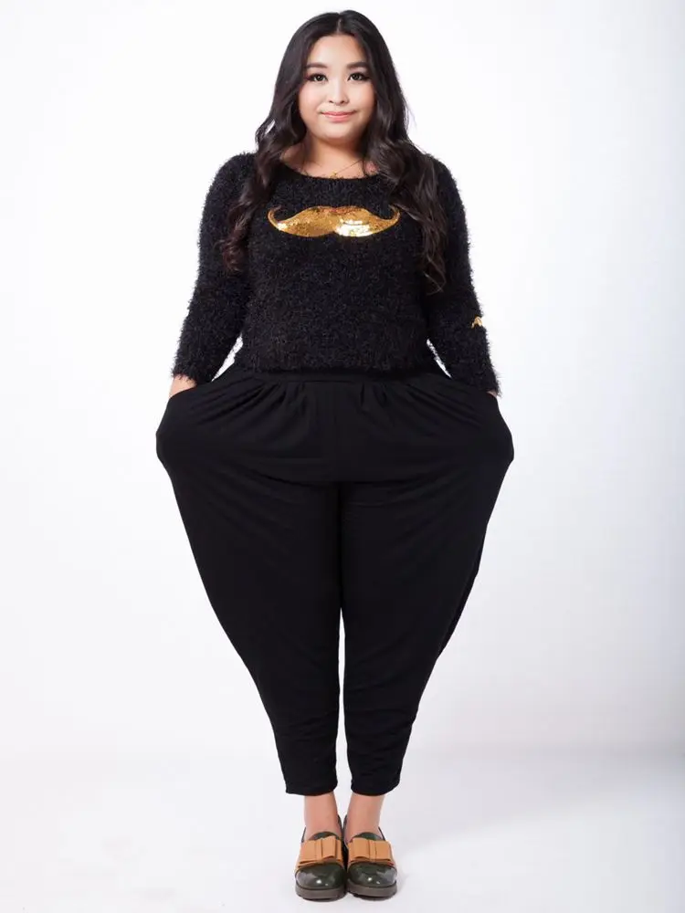 

Брюки-султанки женские с высокой талией, 140 кг, 9XL