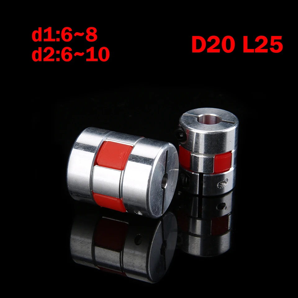 1PCS BW D20L25 series Flexible plum clamp coupler D20 L25 shaft size CNC Jaw shaft coupling 3/4/5/6/8/10mm D20L25