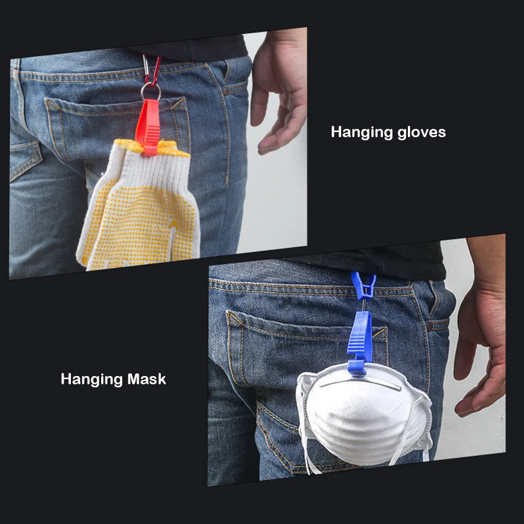 Glove Grabber Clip Multipurpose Anti-loss Waist Buckle Clips Plastic Gloves Keeper with Metal Hook for Firefighters 6
