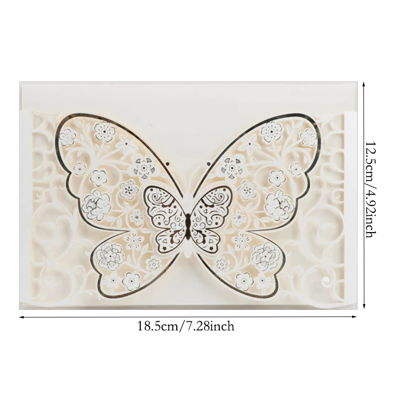 50pcs Butterfly Laser Cut Wedding Invitation Card Covers Business Greeting Card Engagement Wedding Decoration Party Supplies