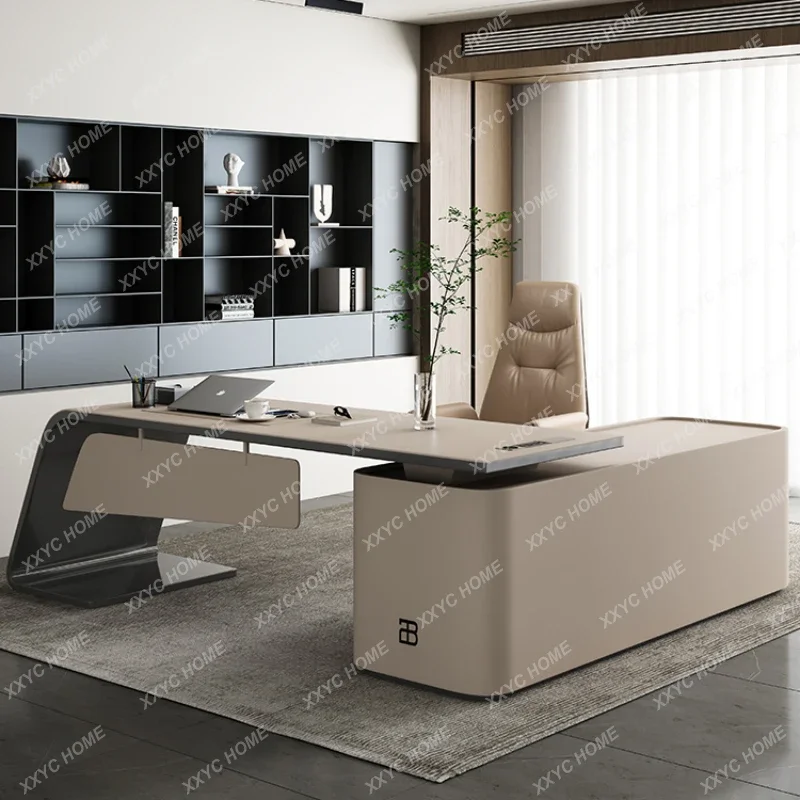 Boss Luxury Office Desks Italian Design Combination Modern Office Desks Executive Computer Escritorio Ordenador Furniture QF50OD