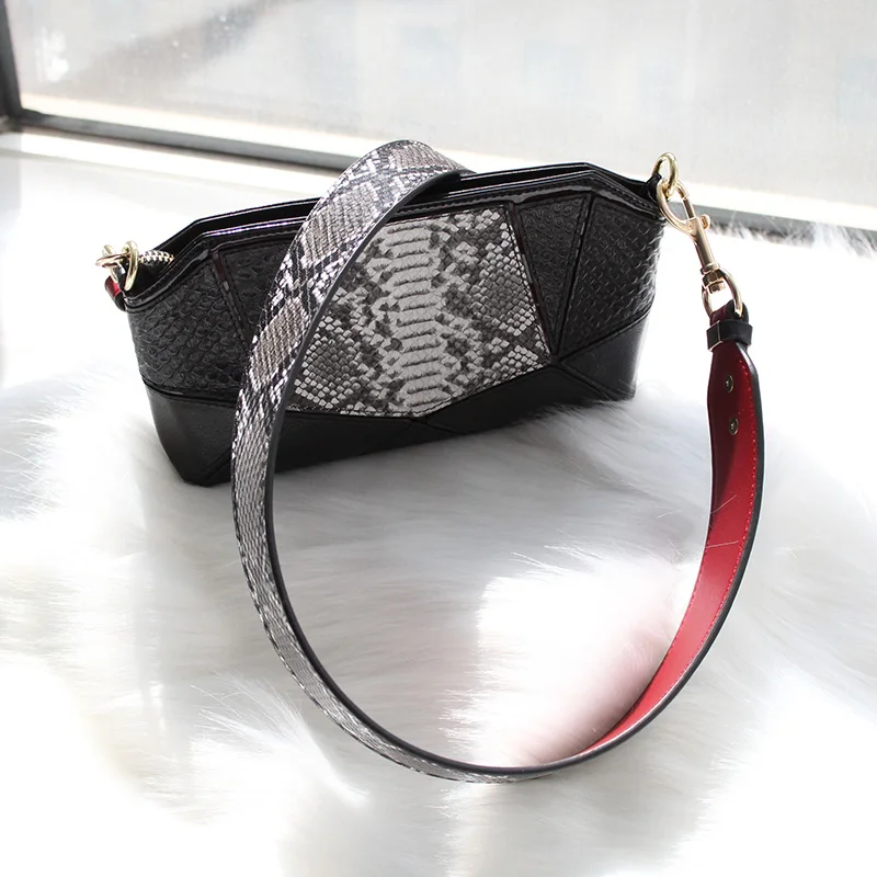 TINBERON Wide Shoulder Strap High Quality Bag Strap Crocodile Pattern Bag Strap Fashion Genuine Leather Straps Bag Accessories