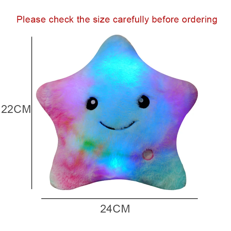 Plush Toy Electronic Star Plush Toy Stuffed Soft Star Pillow Doll LED Light Plush Glowing Soft Doll Baby Kid Toys Birthday Gift Home Decor