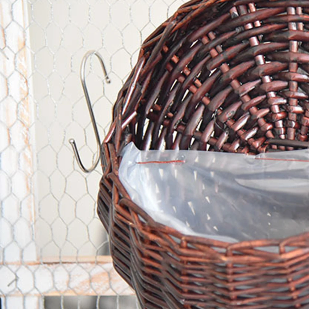 Wall Mount Rattan Basket Wicker Flower Pot Hanging Woven Rattan Vase Baskets Cachepot For Flowers Garden Balcony Home Decor