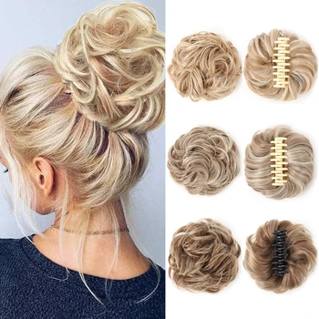 Clip per artigli Chignon disordinato Coda di cavallo Estensioni per chignon disordinato Chignon riccio ondulato Posticci sintetici arruffati Updo per donne Ragazze