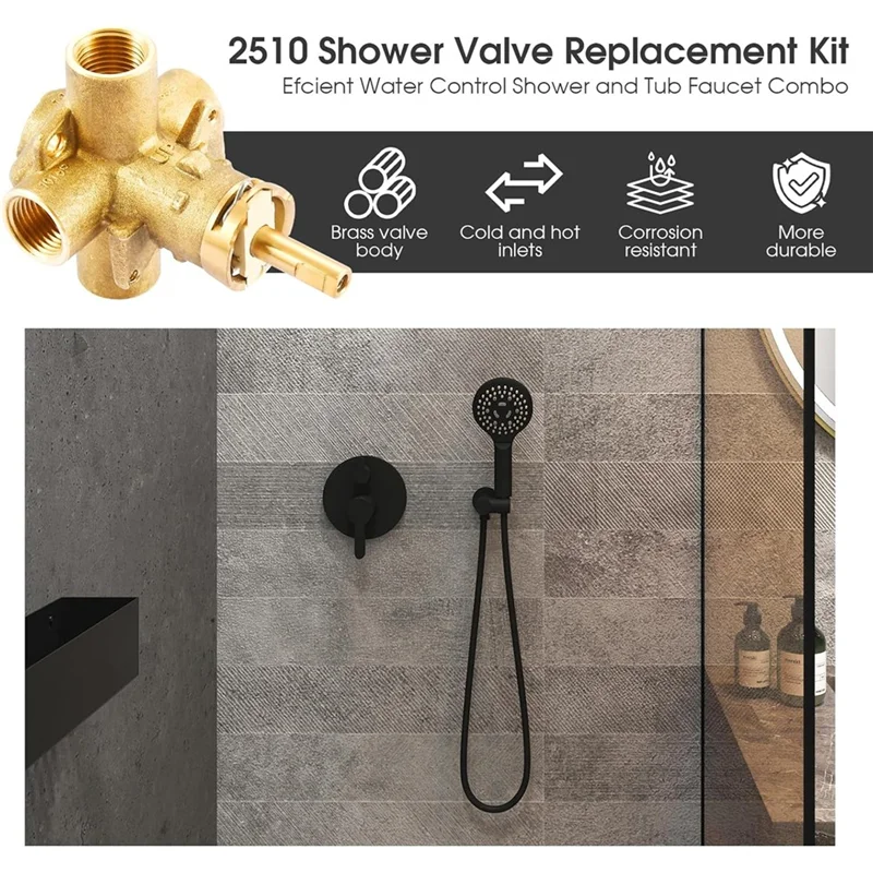 Moen Druckausgleichsventil 2510 Mit Kartusche 1222 – Für Badewanne & Dusche, Einzelgriff, Messing, 1/2 Zoll Anschlüsse