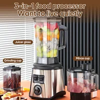 Электрический блендер 3-в-1, 9500 Вт, профессиональный мощный кухонный комбайн, соковыжималка для ледяных смузи, сока, молочного коктейля — изображение 3