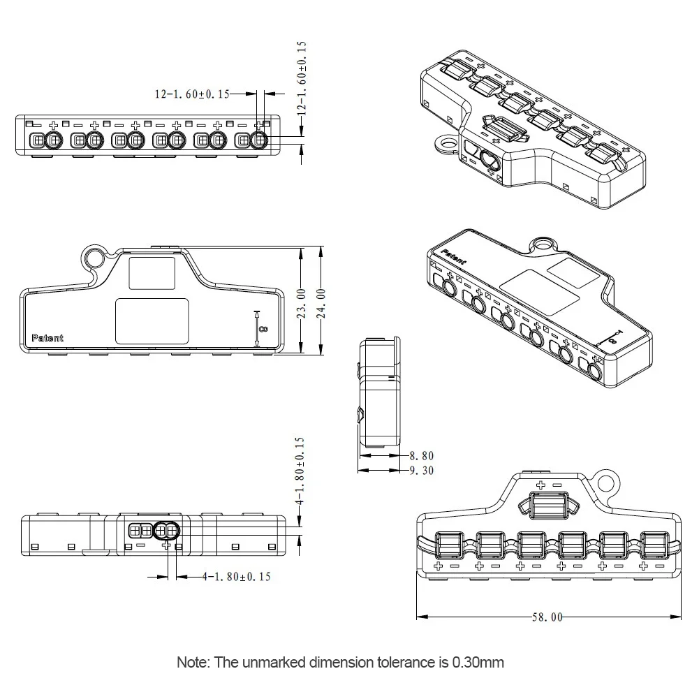 Terminal Block 3/6Ports Out Line Splitter Quick Connect Low Voltage Wire for Lighting Led Strip Connection