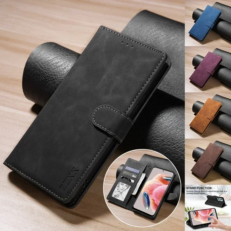 Premium Magnetic Flip Leather Wallet Case - Versatile Smartphone Protection