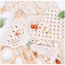 Wooden Ring Wooden Stick Cotton Thread Combination Set Wooden Crafts Diy Plant Sling Weaving Knitting Needle Felting Kit