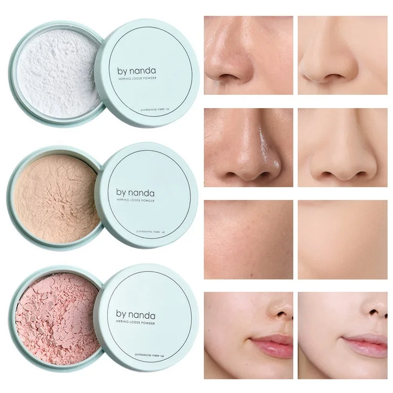 

3 Color Loose Powder Oil-Control Concealer White Face Makeup Mineral Translucent Setting Finish Matte Foundation Korea Cosmetics