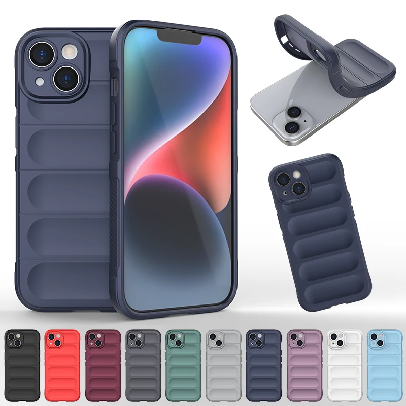 Soft Silicone Shockproof Armor Matte Phone Case with Rubber Bumper Back Cover