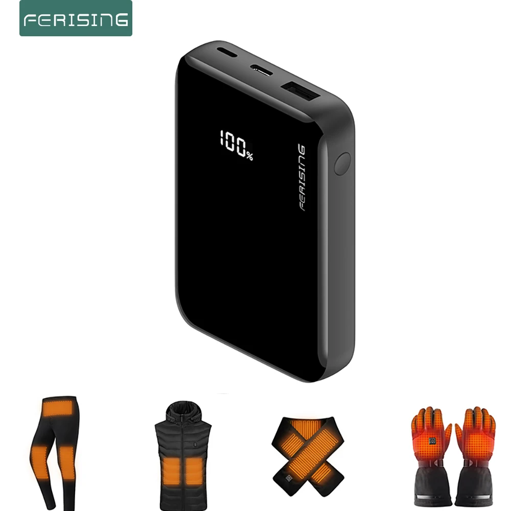 FERISINGPowerBankforHeatedVestRechargeableHeatedJacketLEDBatteryPack10000mAhCharge