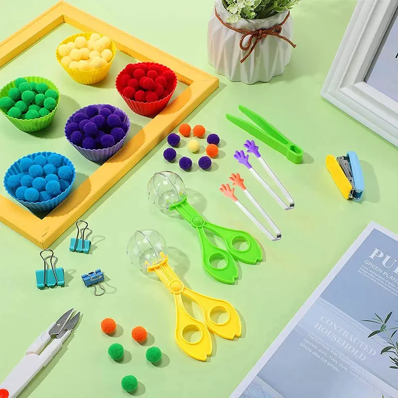 Rainbow Counting Pompoms & Sorting Cups 2