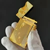 Cigarette Smoking Gas Lighters Cool Gold Sleep Mermaid Pattern Vintage Lighter Classic Sound Metal Lighters Fire Men Collection 5