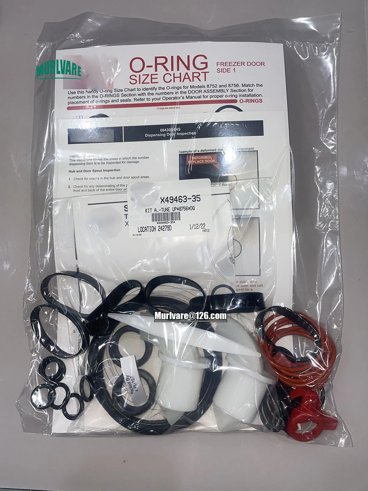 Description Picture 5 of itemIce Cream Maker Parts Bag X49463-35 Repair Tool Kit For DQ8756 Sundae Machine