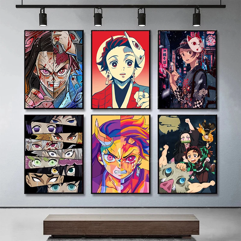 Japanese Anime Demon Slayer Nezuko Kamado Sexy Girl Canvas Print Tea Room  Wall Art Studio Decor Frames From Xianstore09, $15.73