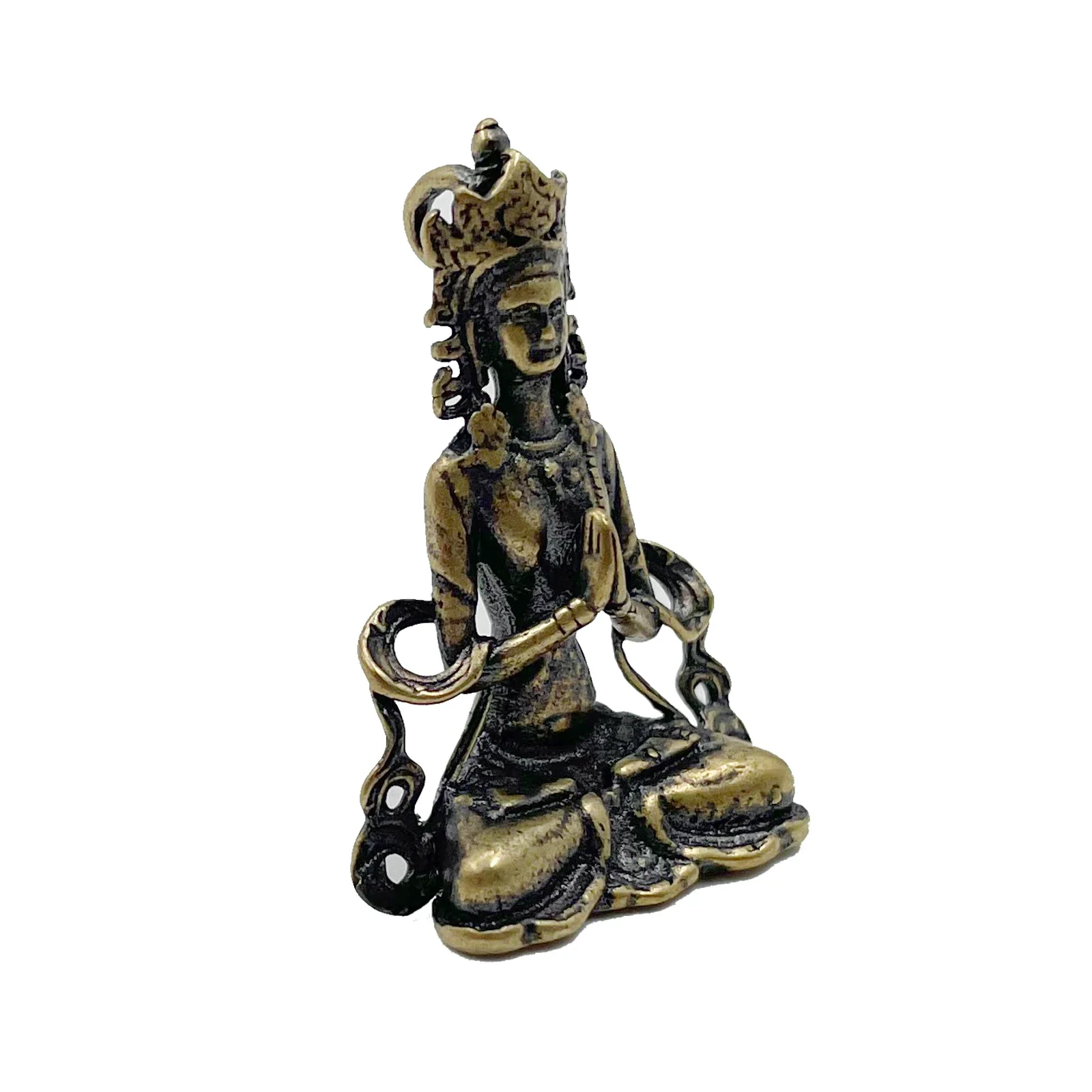 1pc Retro Messing Meditieren Zen Buddhismus Haushalt Buddha ornament Wohnzimmer Handgemachte Dekoration Kupfer Statue Tee Haus Ornament