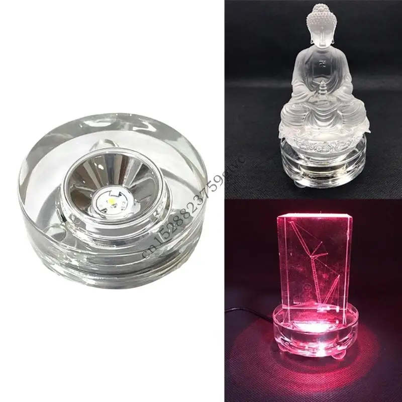 D0UF Multiple Color Rotating Stand USB Powered for Jewelry Artwork Showcase