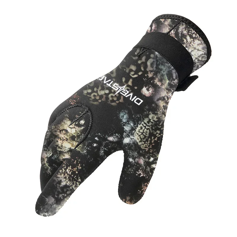 3mm/5mm Diving Gloves Anti Slip Wear-resistant Camouflage Anti Sting Gloves Catching Fish Winter Swimming Diving Gloves 3