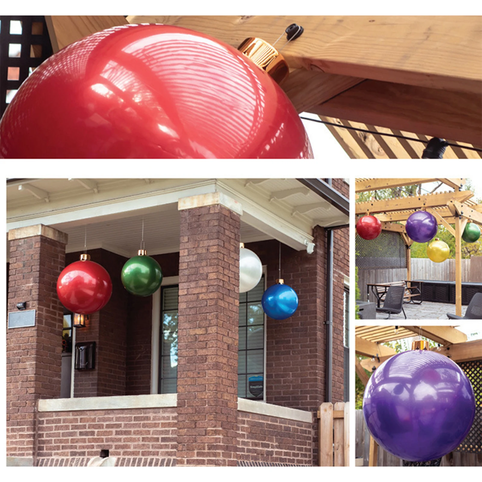 Bolas de Navidad rojas y grandes para decoración del techo