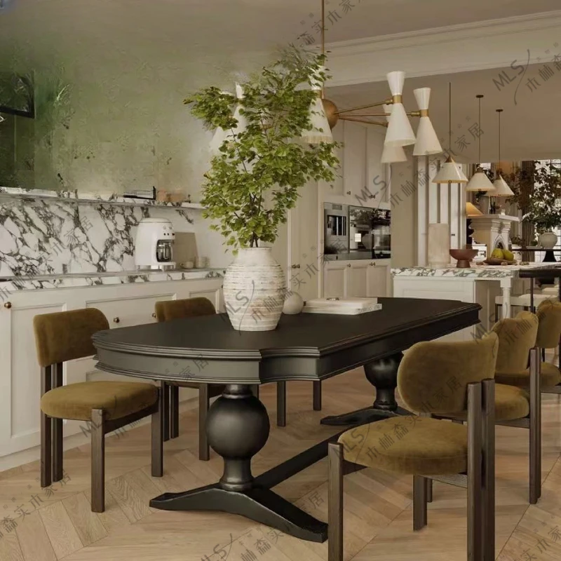 

Light luxury dining table Classical household dining table Jane European vintage solid wood