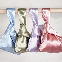 Women Wrist Bag Mini Knot Bag Vintage Silky Japanese Style Tote Bag Girl Key Phone Pouch Student Reusable Folding Shopping Bags - Image 2