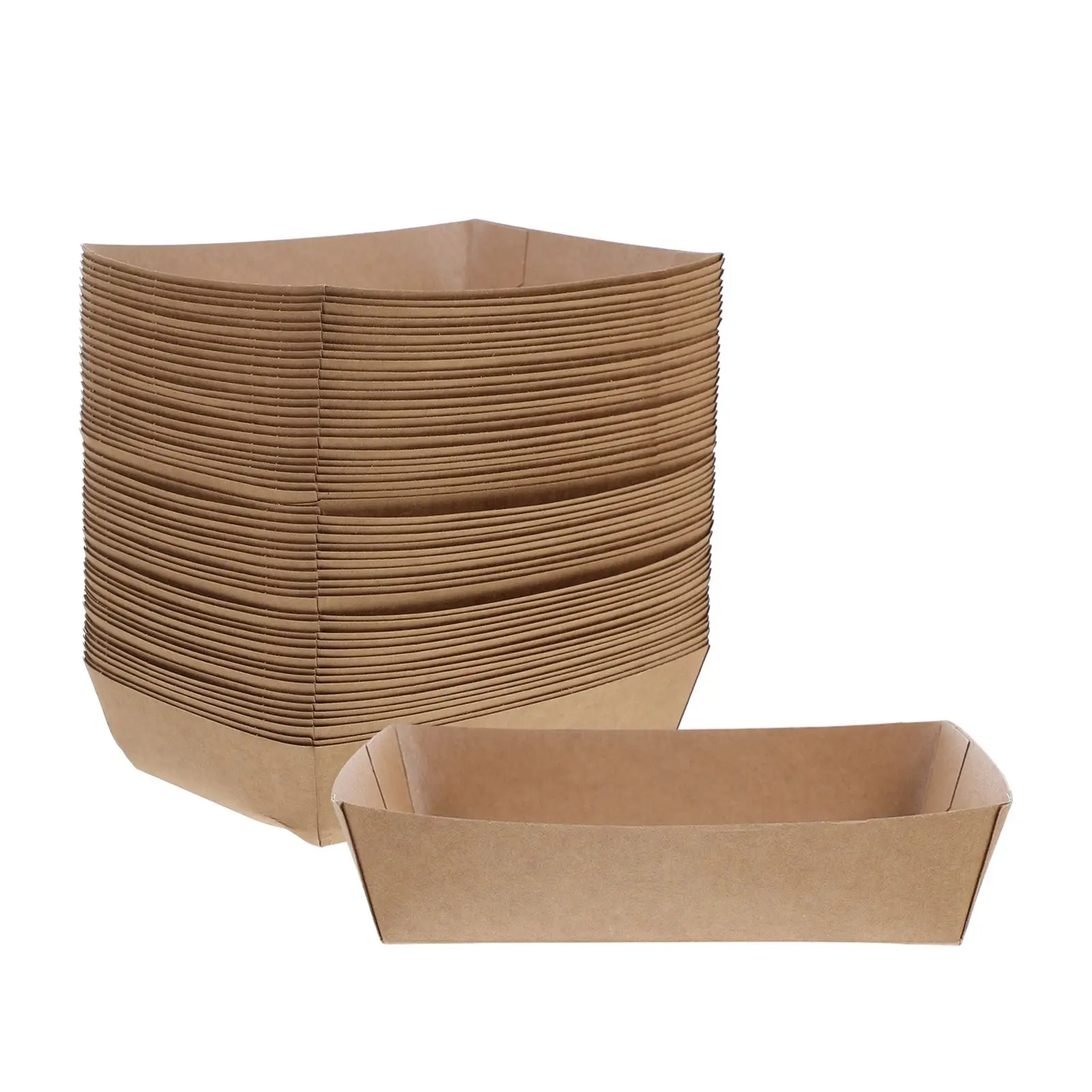 50pcs Disposable Paper Sandwich and Hot Dog Boxes, Kraft Food Boat Trays for Takeout, P... - SKU DPSB1803 - UGI Packaging