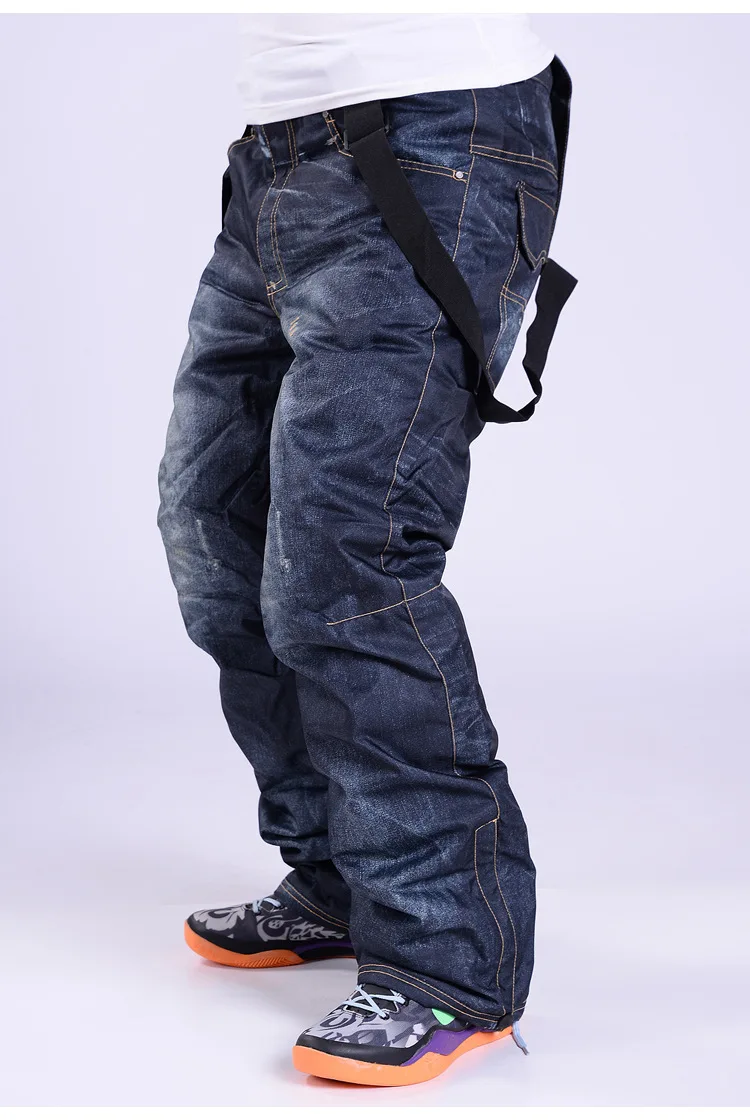 Pantaloni Da Sci Denim Con Bretelle - Impermeabili, Traspiranti, Unisex - Foto 10