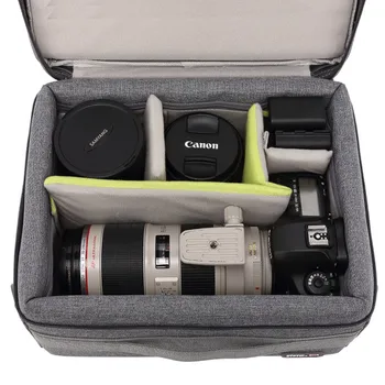 Borsa per Fotocamera, Custodia Protettiva Antiurto con Inserto Rinforzato, Resistente alla Compressione, per Accessori Fotografici e Obiettivi