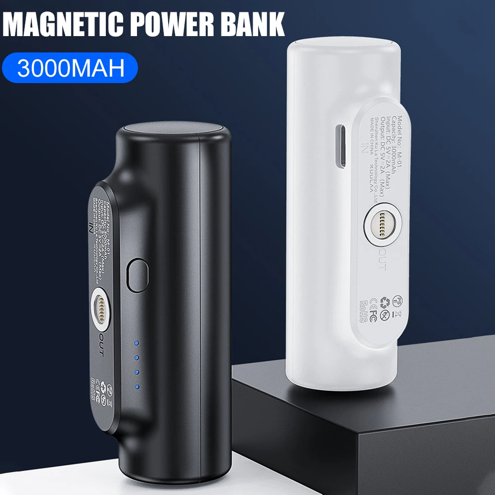 car jumper 3000mAh 3-in-1 Mini Magnetic Wireless Power Bank Fast Charging Portable Mobile Phone Emergency Charger For Most Phones jump starter pack