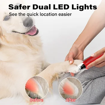 Dog Nail Grinder Dustproof with 2 LED Light - Super Quiet Powerful 6-Speed Nail Trimmer File for Small Medium Large Dogs dog acc 3