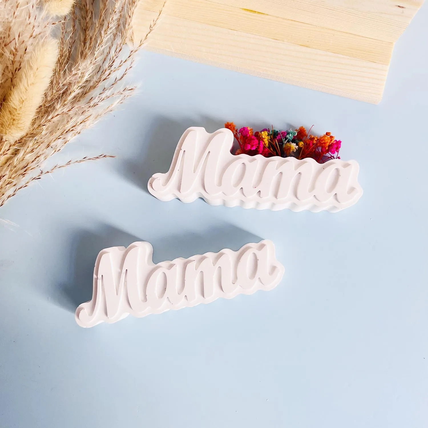 3D Mama Letter Flower Pot Silicone Mold Handmade Mother's Day Gift Home Decoration Letter Vase DIY Plaster Cement Drop Glue Mold silicone mold