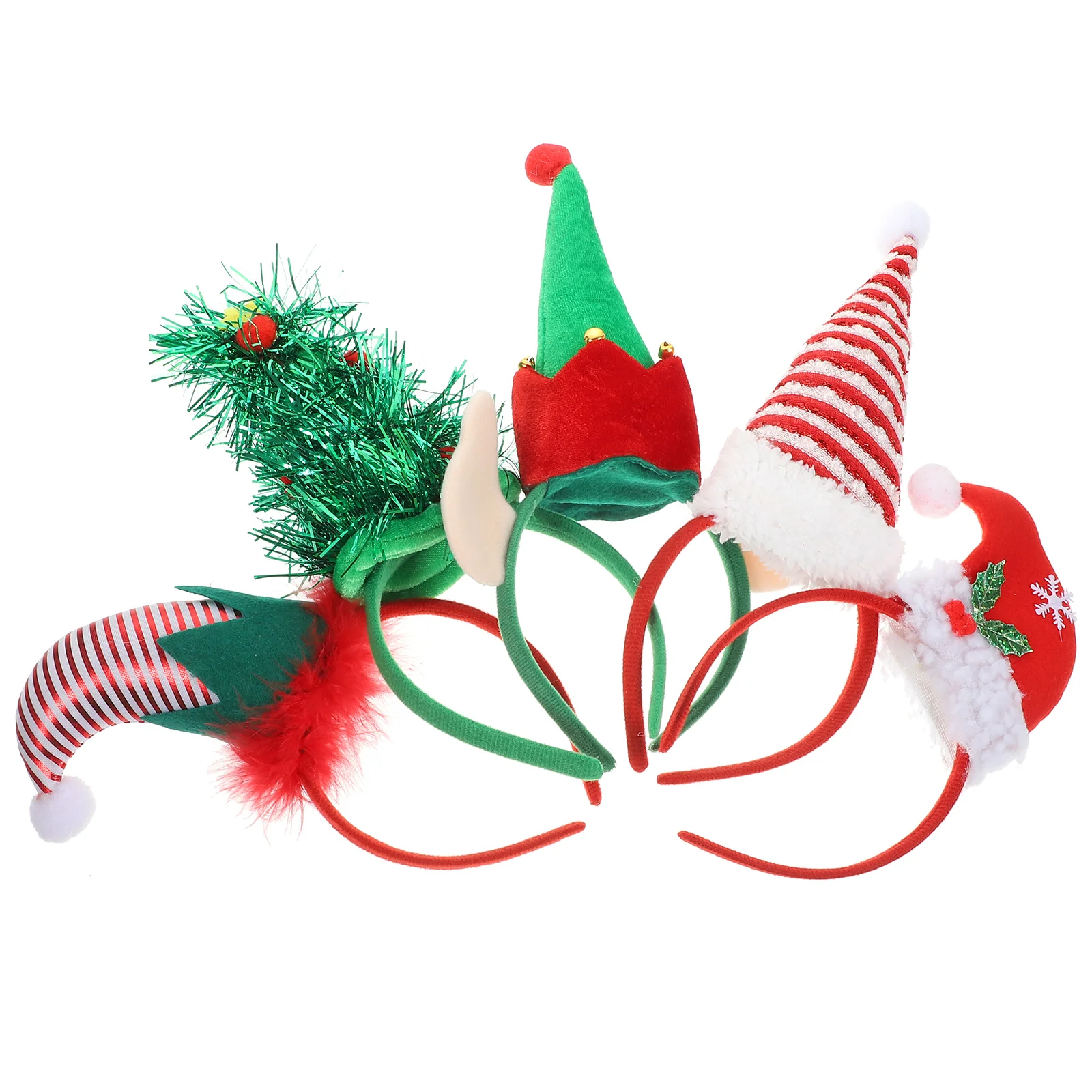 

Minkissy Stocking Stuffers Adulting Gifts Merry Christmas Headband Xmas Elf Santa Hat Headpiece Headwear Photo Prop Xmas Green