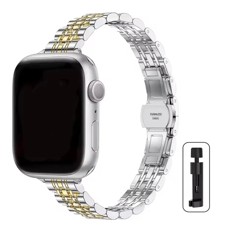 Elegant Stainless Steel Slim Watch Band Strap