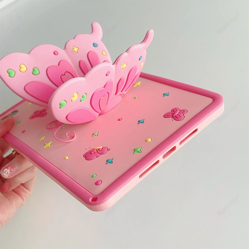 Butterfly Case para Apple Ipad Silicone Kids Case 9th 8th 7th Generation 10.2 2023 20232023 Air Pro 10.5 10.9 Pro 11 Mini 3d