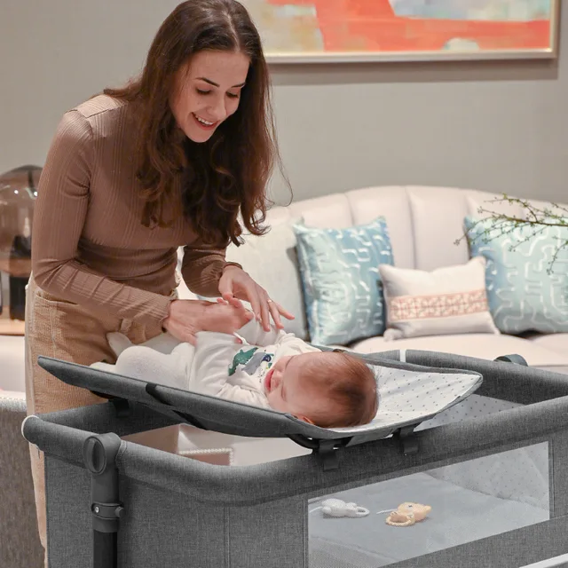 5-in-1 Convertible Baby Station: Crib, Changing Table, Playpen, Mobile Base & Storage Organizer 4