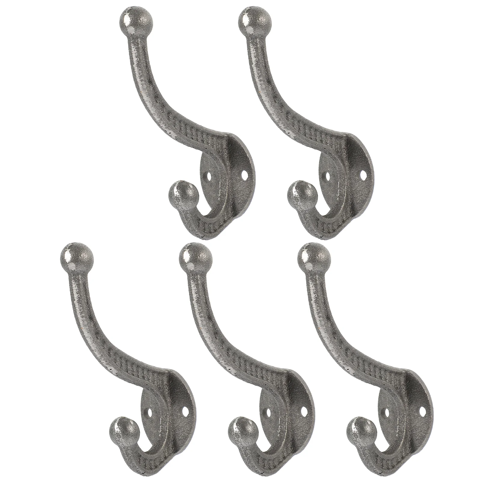 

5 Pcs Wall Hangers Clothes Double Cast Iron Hook Coat Hooks Country Style Hanging Heavy Duty Hat Racks Rustic