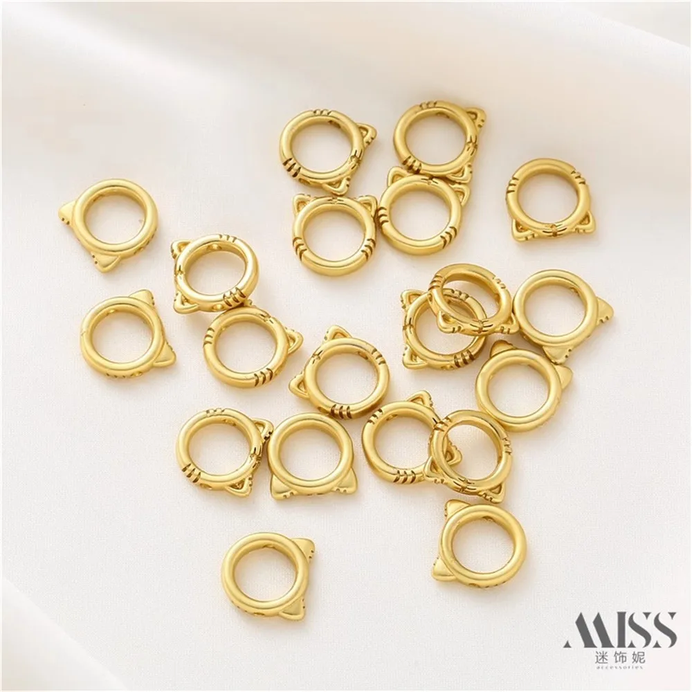 

Чехол из 18-каратного золота с искусственным песком, Золотое матовое золото, кольцо с отверстием в виде тигра, аксессуары для рукоделия