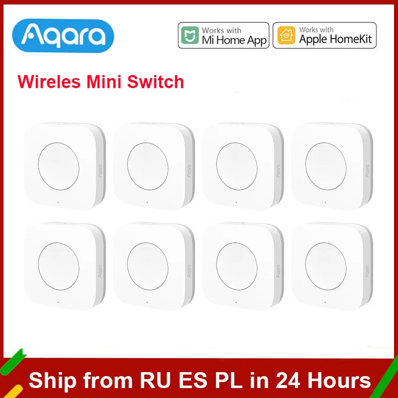 Original Aqara Smart Wireless Mini Switch Key One Button Remote Control ZigBee Sensor Wifi Switchs Work With Mi Home Homekit