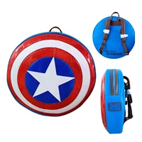 MINISO Original Disney Captain America Pu Leather Women's Backpack Cosplay Leisure Travel Bag Big Size Children's Schoolbag 1
