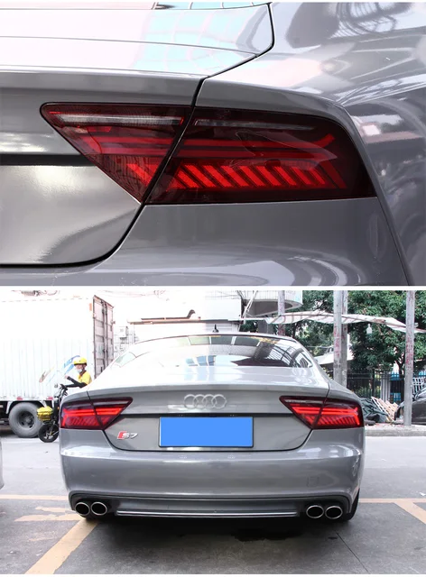 Car Led Taillights For Audi A7 2012-2018 Led Drl Rear Lamp Yellow  Sequential Moving Turn Signal Brake Reverse Tail Lights Car Headlight  Assembly AliExpress