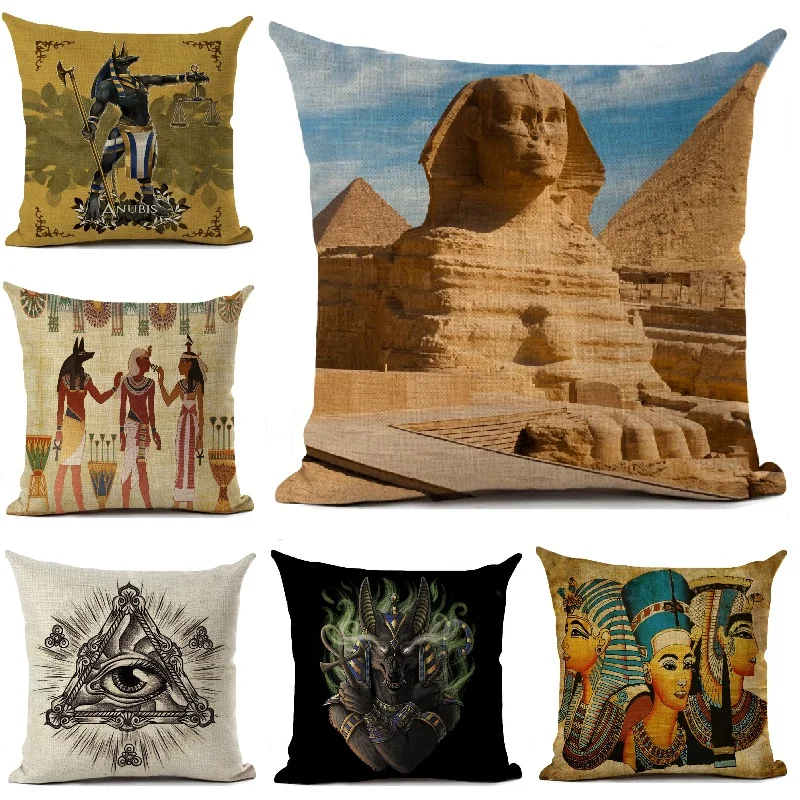 Egypt Pyramid Cushion Cover Darkness Anubis Sofa Throw Pillows Living