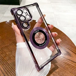 Luxury Magsafe Magnetic Plating Shockproof Clear Phone Case for Infinix Note 50 Pro 4G (Purple)