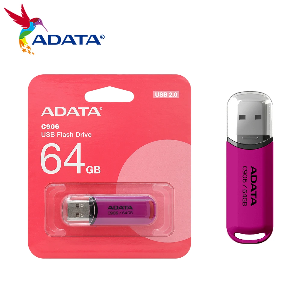 ADATA C906 64GB USB 2.0 USB 플래시 드라이브 32GB 메모리 스틱 16GB U 스틱 스토리지 디스크 PC용 8GB 메모리 스틱