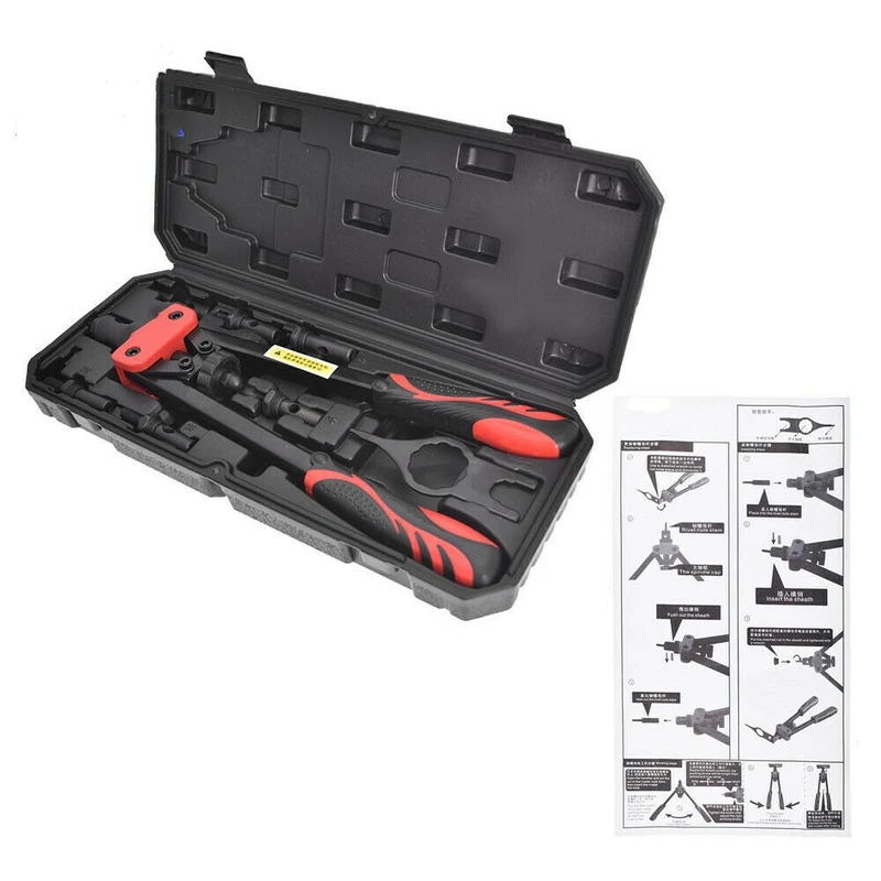Riveter Guns Rivnut Setting Tools Auto Riveting Tool Hand Blind Riveter Rivet Nut Gun Kit 14\