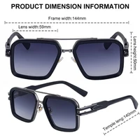 Lunettes de soleil carrées steampunk surdimensionnées pour hommes, grandes, marque de luxe vintage 2026, pour la conduite en extérieur, tendance, à double pont 5