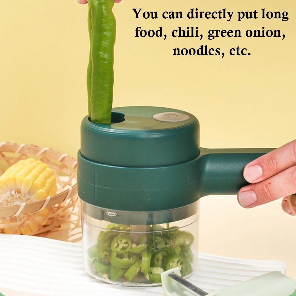 4 IN 1 Electric Food Processor Hand held Tornado Multifunctional Vegetable Cutter USB Charge Wireless Garlic Chopper Food Mixer 2