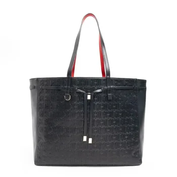 CH Pure Colour Classic Letter Embossed Large Capacity Multi Purpose Ladies Shopping Handbag Ladies Tote Bucket Bag Fashion